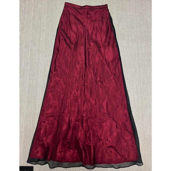 Blondie Nites by Jaslene Women's Red Mesh Overlay Maxi Dress - Picture 7 of 10